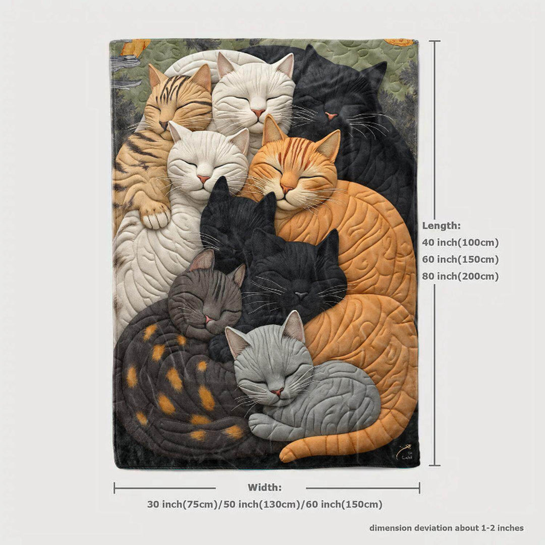 Cat-Themed Plush Fleece Blanket