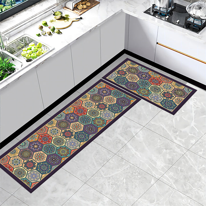 Geometric Pattern Bathroom Mat Set