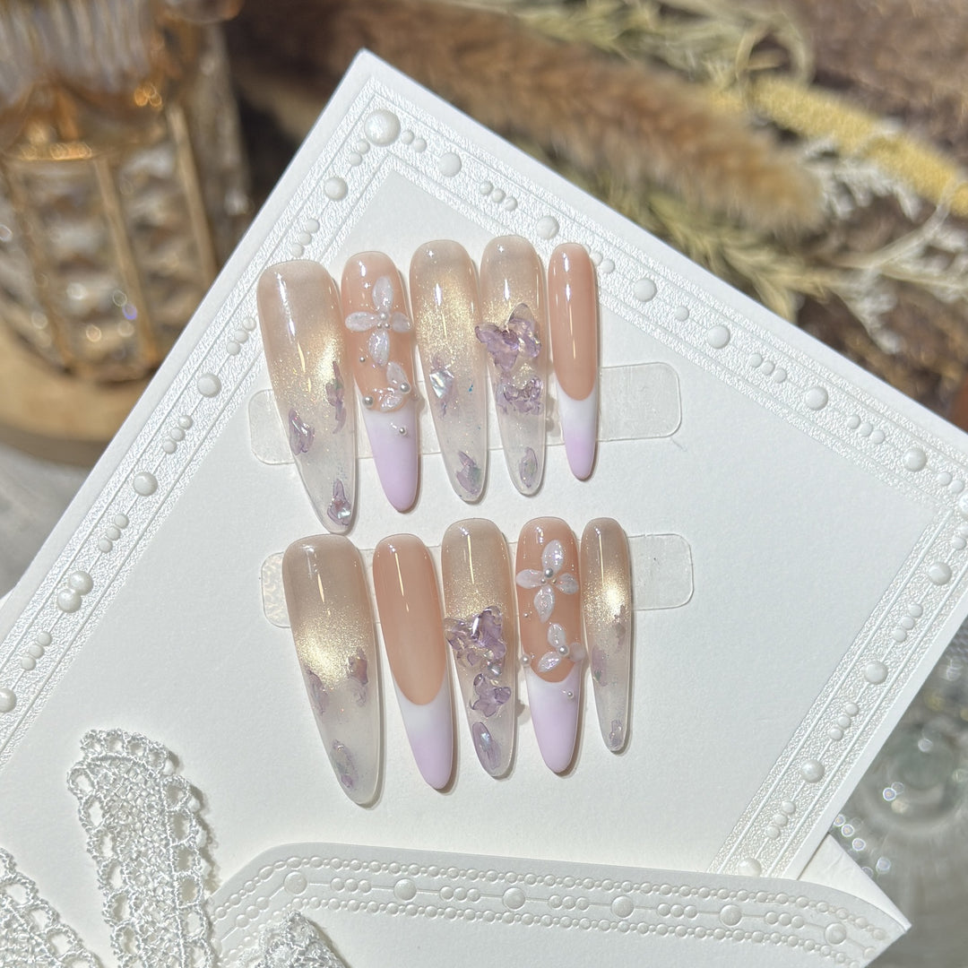 Floral-Inspired Stiletto Press-On Nail Design Stornfield