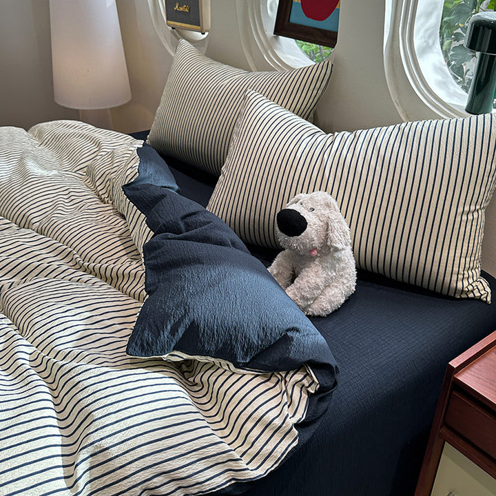Striped Soft Cotton Bedding Set