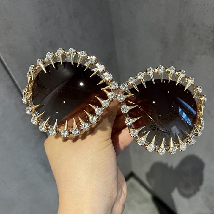 Women's stylish oversized sunglasses with eye-catching stud design Stornfield