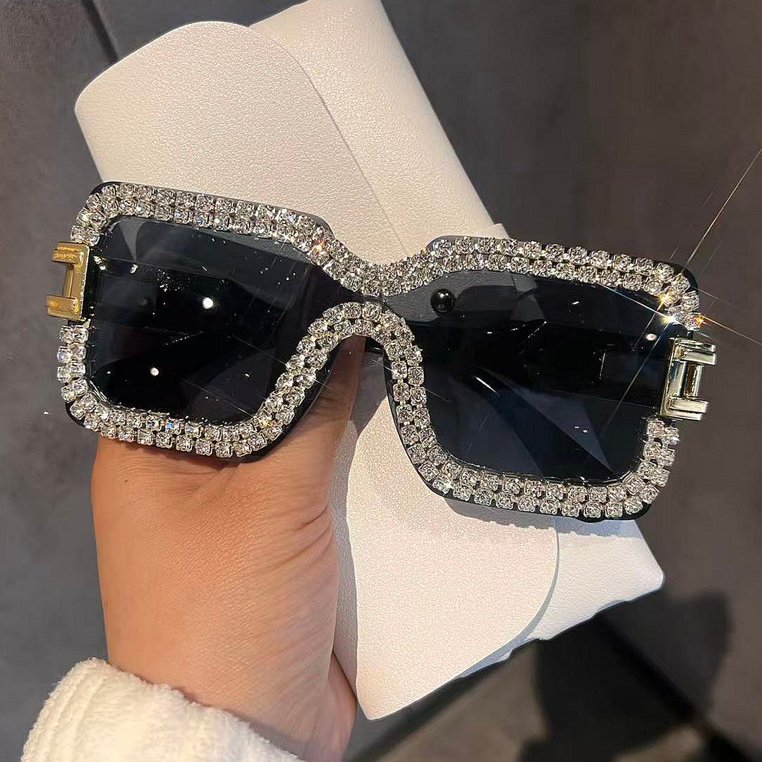 Women's Fashion Oversized Sunglasses with Sparkling Crystal Accents Stornfield