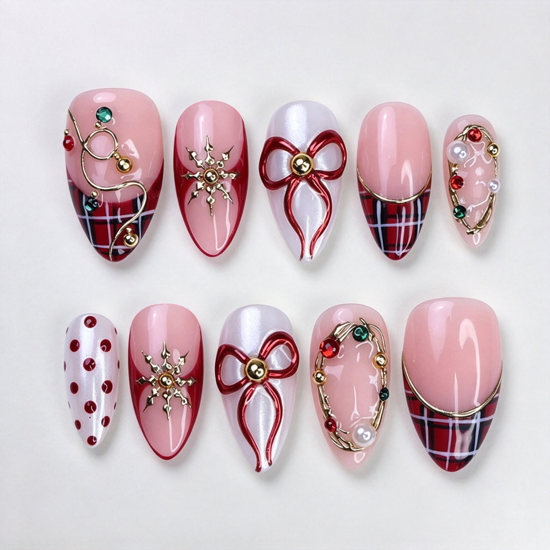 Festive Manual Decorative Press-On Nail Set