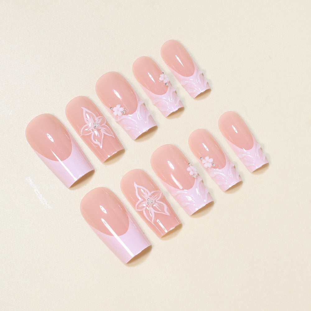 Elegant Floral Press-On Nail Art Stornfield