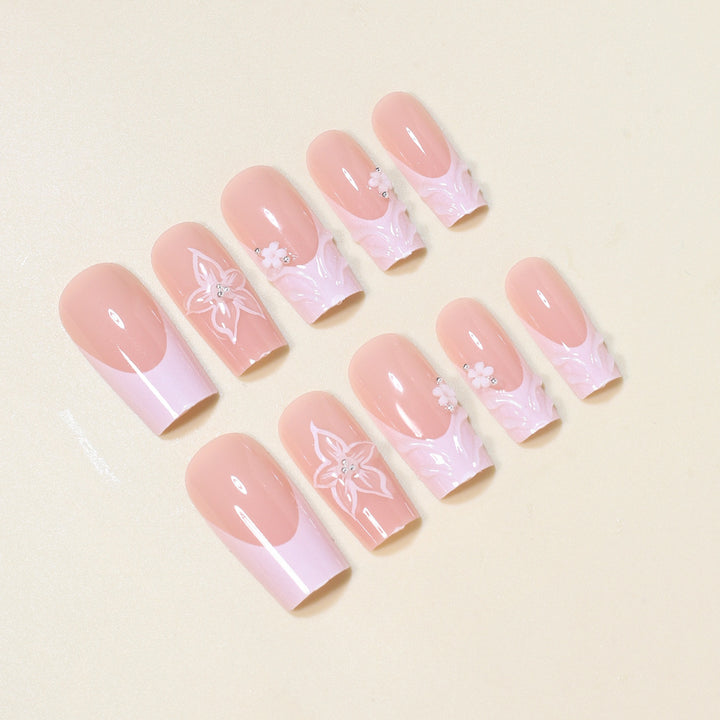 Elegant Floral Press-On Nail Art Stornfield