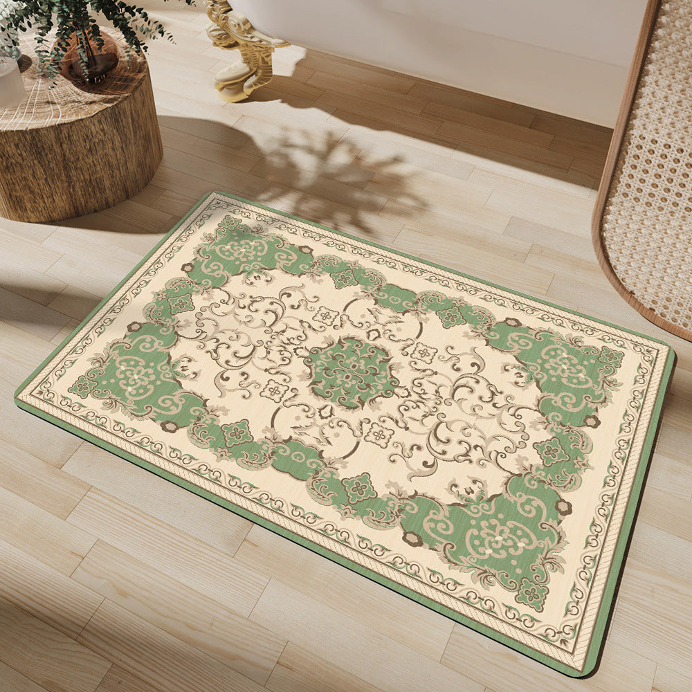 Elegant Floral Pattern Bath Mat Stornfield