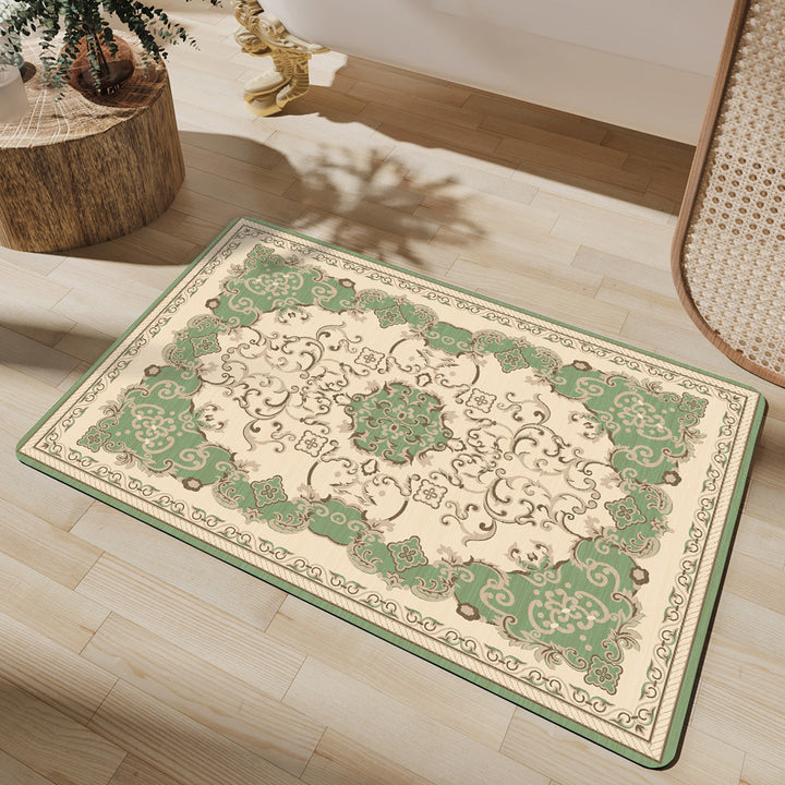 Elegant Floral Pattern Bath Mat Stornfield