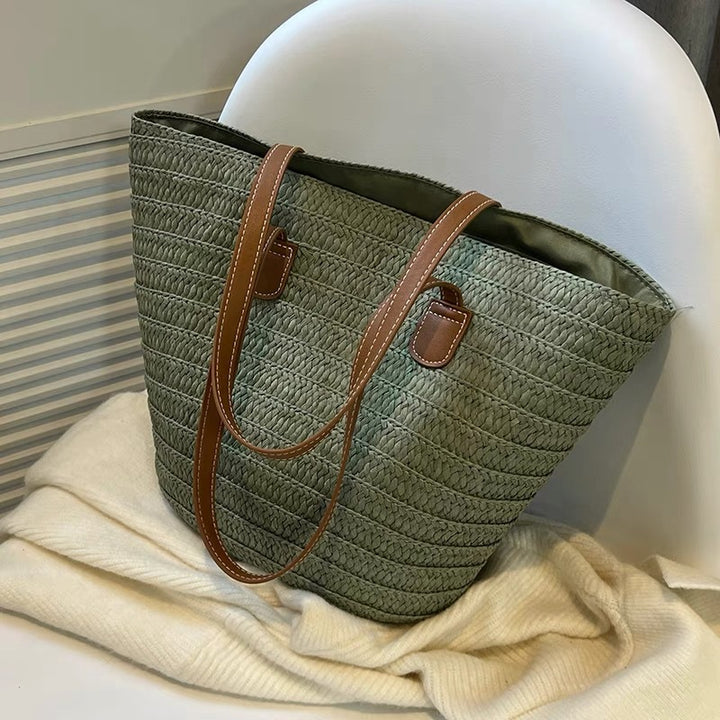 Stylish basket bag with leather handles Stornfield