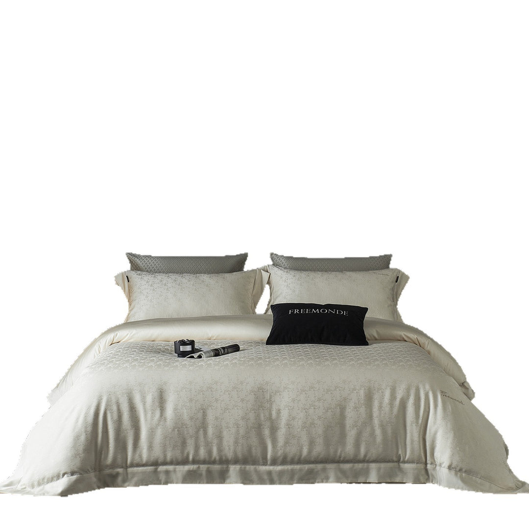 Premium bedding set with fine jacquard pattern and hotel closure Stornfield