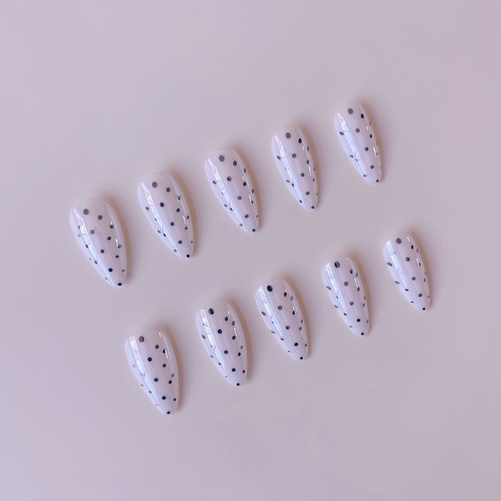 Acrylic Nail Set with Modern Polka Dot Design Stornfield