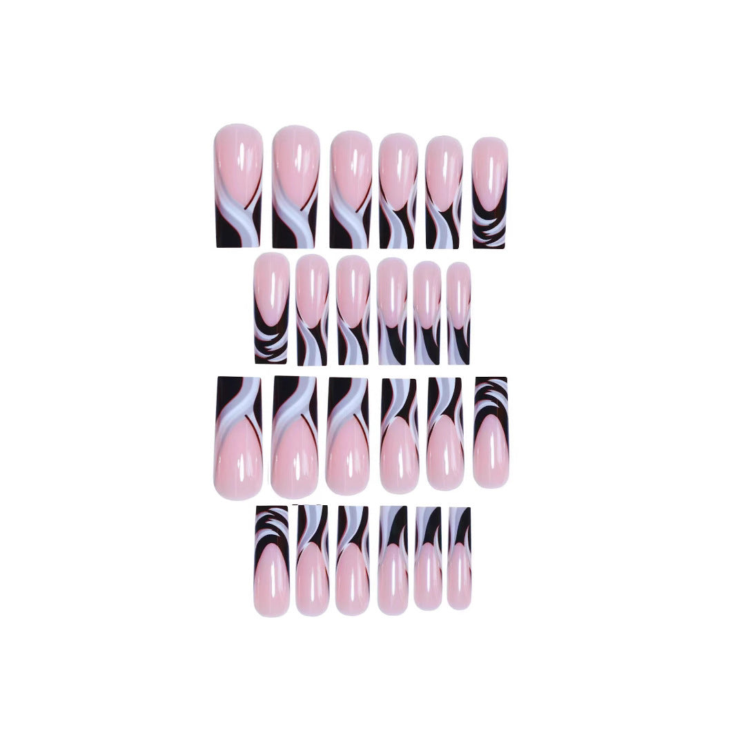 Artistic Marbled Acrylic Nail Enhancements Stornfield