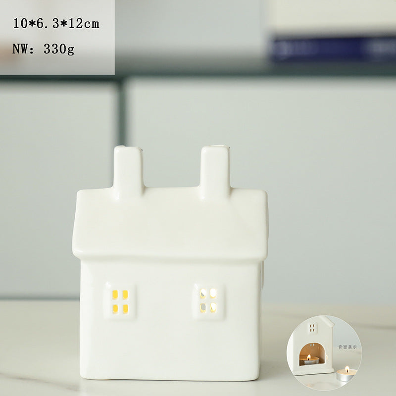 Ceramic House-Shaped Tea Light Holder Stornfeild