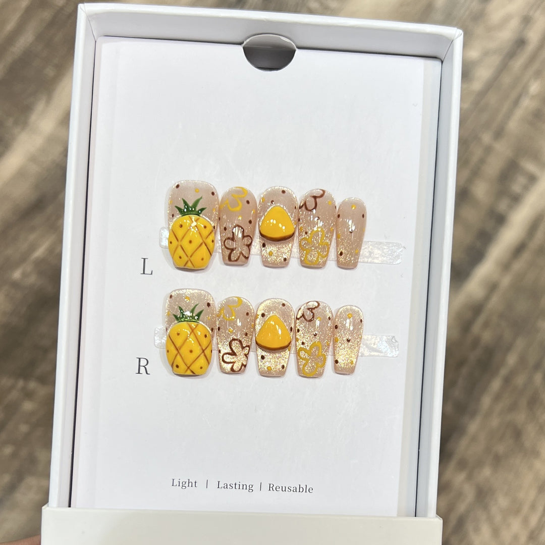 Tropical Fruit-Themed Press-On Nail Set Stornfield