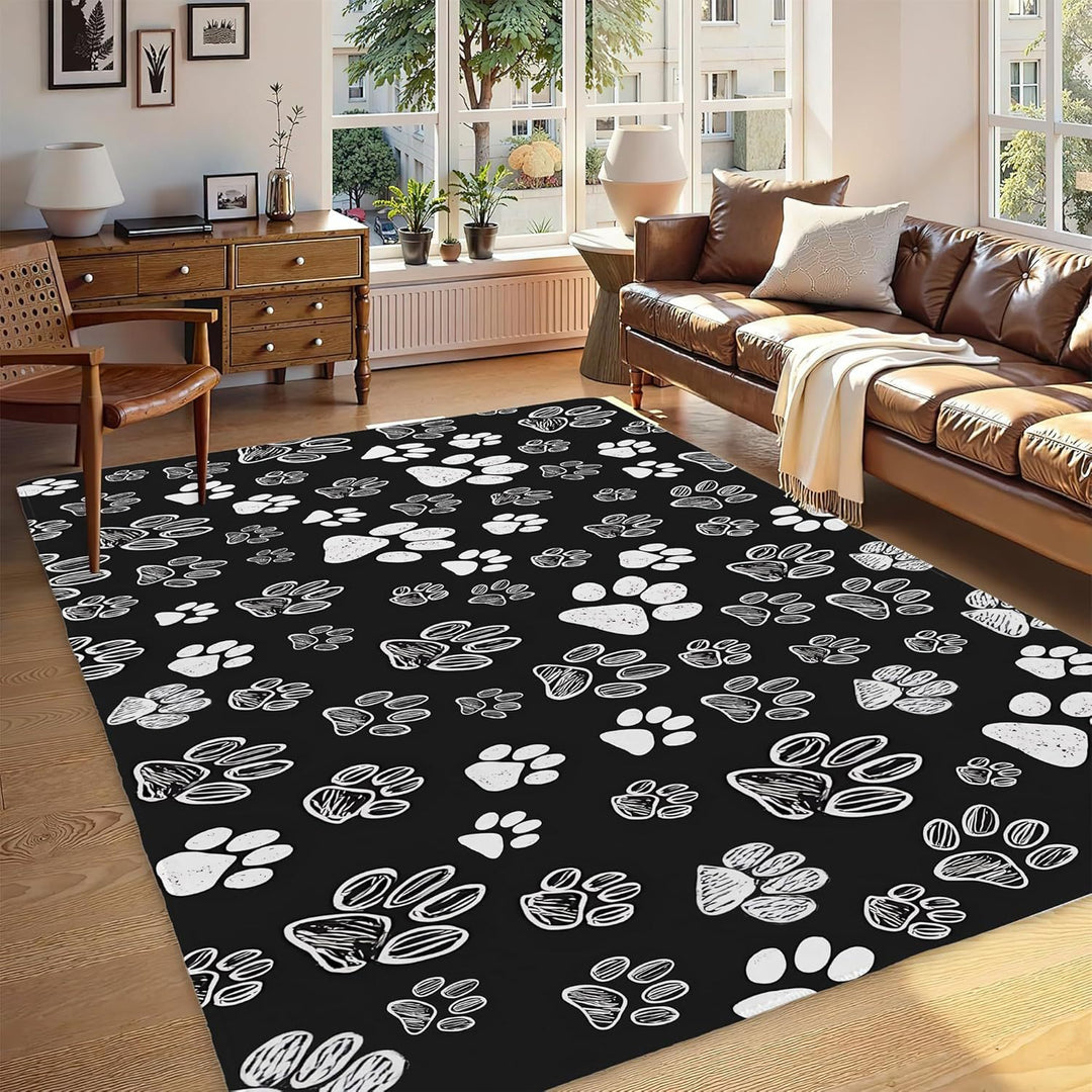 Abstract Leaf Print Area Rug