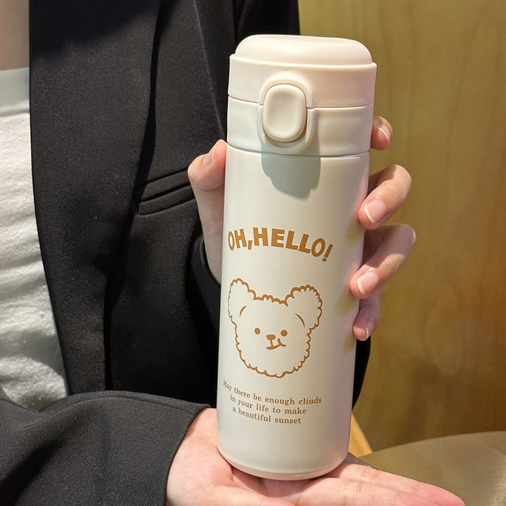 Ladies Insulated Drinking Bottle with Cute Animal Design and Practical Flip Top Stornfield