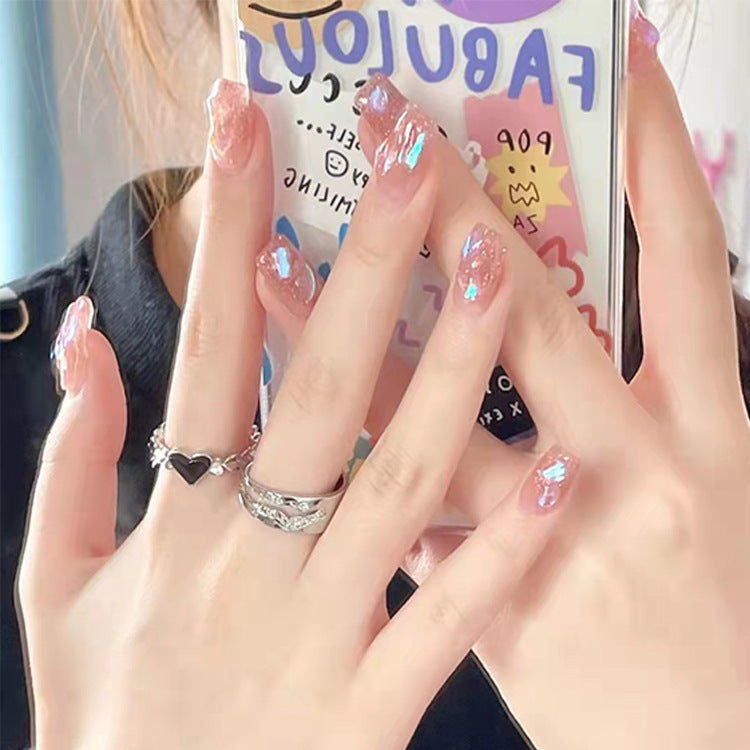 Stylish heart and ombre design artificial nails Stornfield