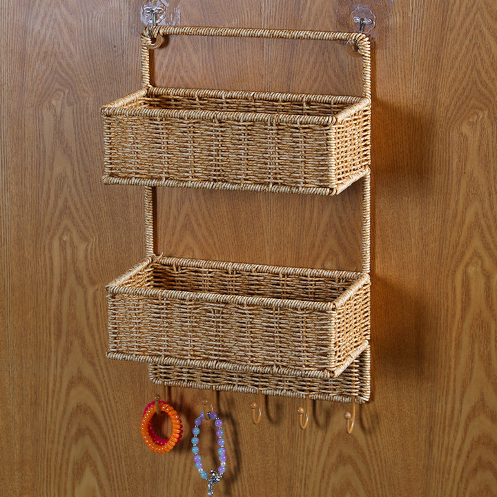 Unisex Wall-mounted Storage Basket with Double Shelf Stornfield