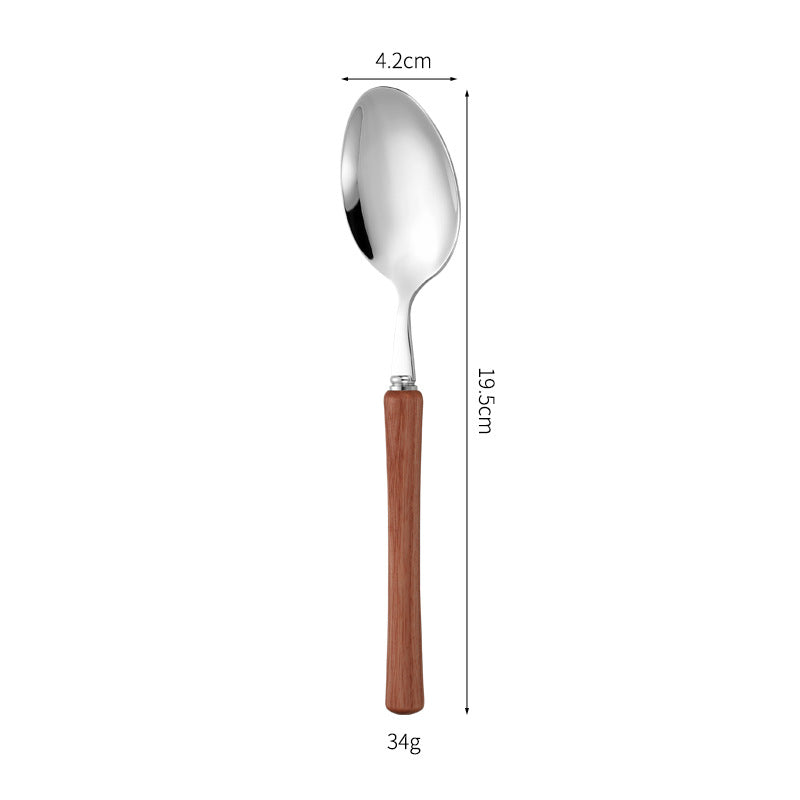 Elegant serving spoon with ergonomic wooden handle Stornfield