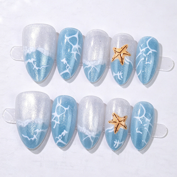 Ocean-Inspired Press-On Nail Art Set