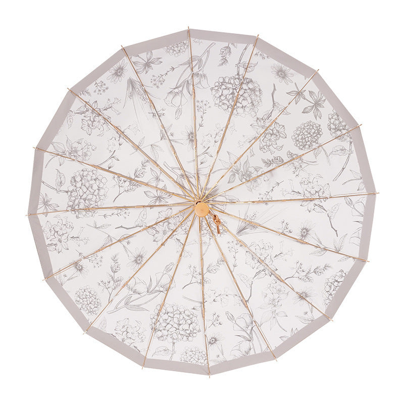 Ladies elegant folding umbrella with floral patterns Stornfield
