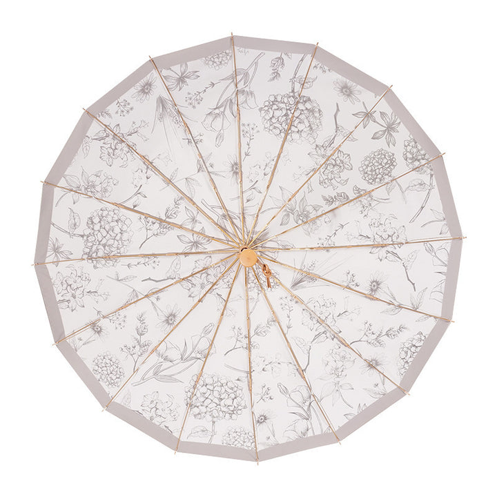 Ladies elegant folding umbrella with floral patterns Stornfield
