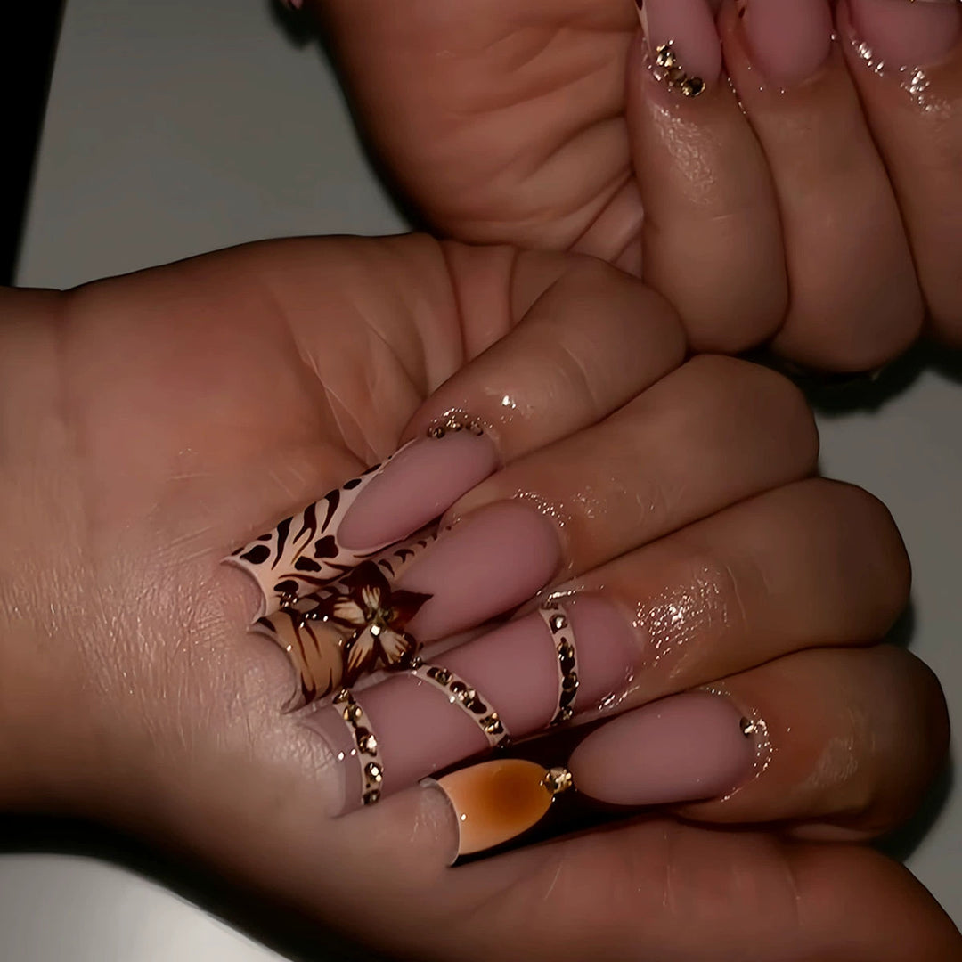 Decorative Long Press-On Nail Extensions Stornfield
