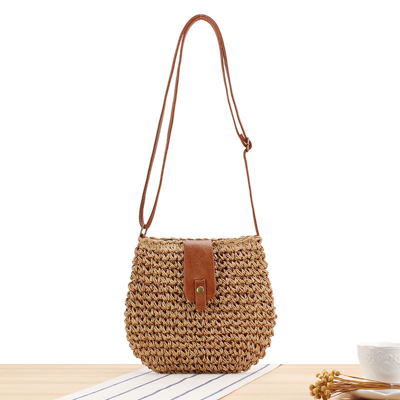 Braided shoulder bag with leather accents Stornfield