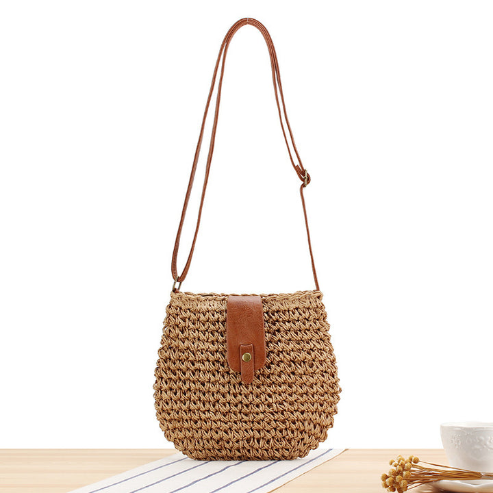 Braided shoulder bag with leather accents Stornfield