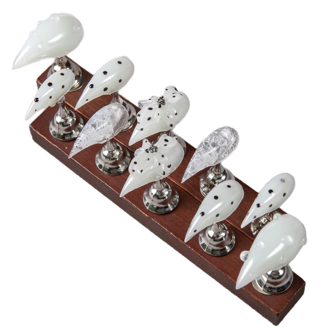Artistic Stiletto Press-On Nail Set with Unique Designs