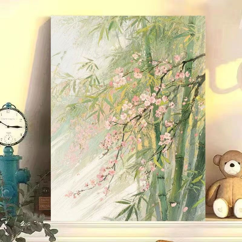 Serene Bamboo and Cherry Blossom Wall Art Stornfield