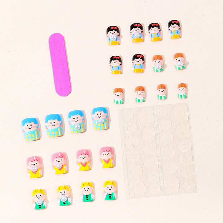 Playful Cartoon Character Nail Art Set Stornfield