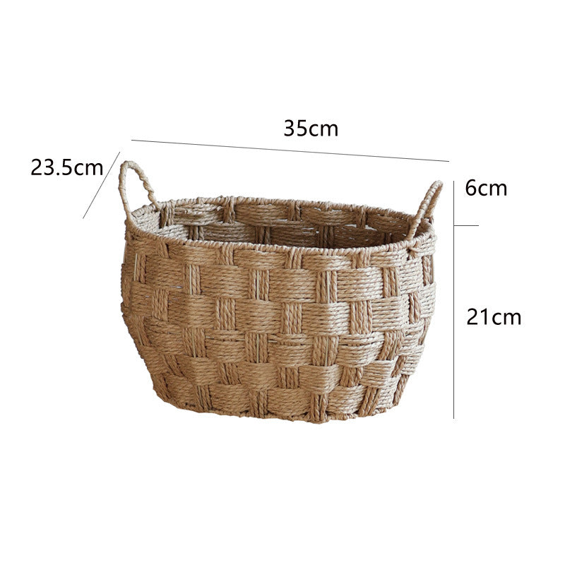 Decorative storage basket made of natural material Stornfield