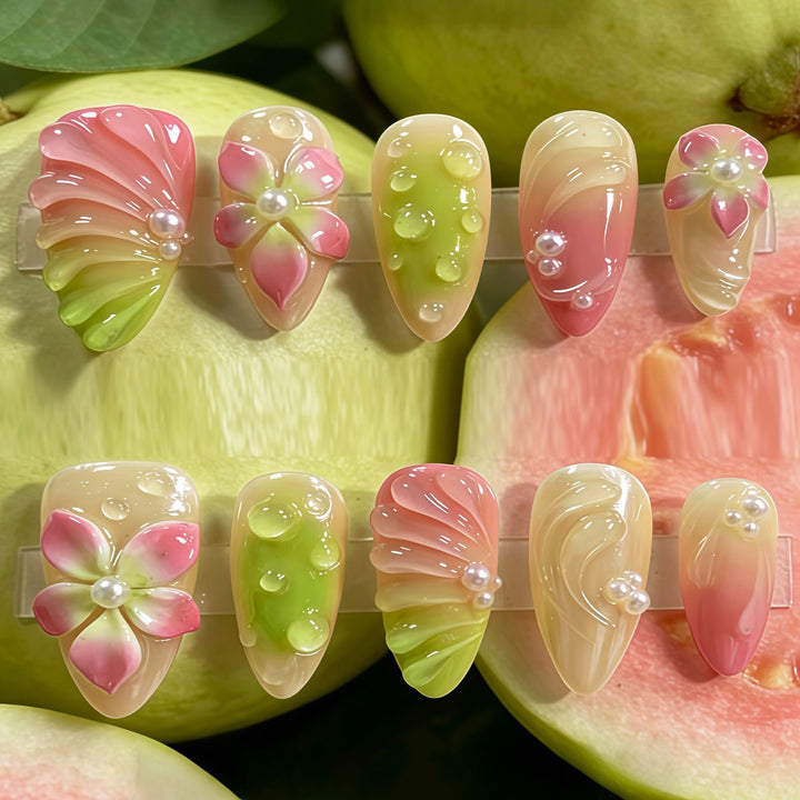 Floral Decorative Press-On Nail Art