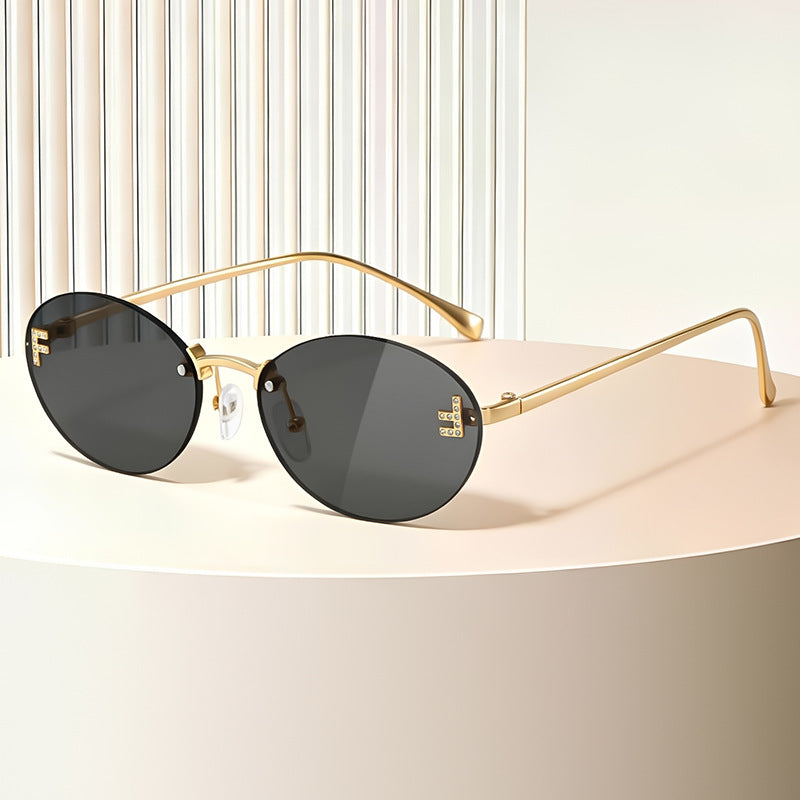 Sleek Metal Oval Sunglasses Stornfield