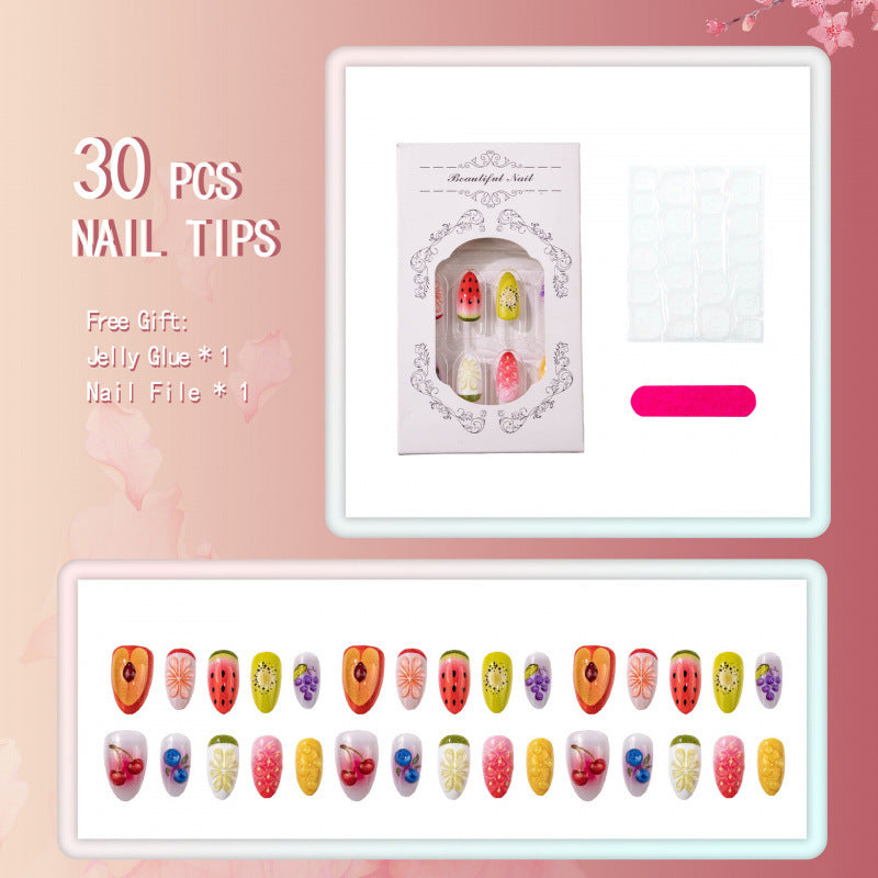 Fruit-Inspired 3D Press-On Nail Set