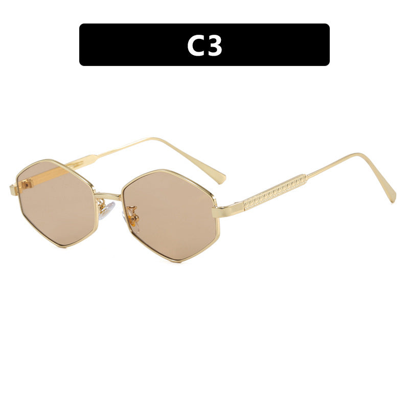Women's hexagonal sunglasses with elegant metal accents and UV protection Stornfield