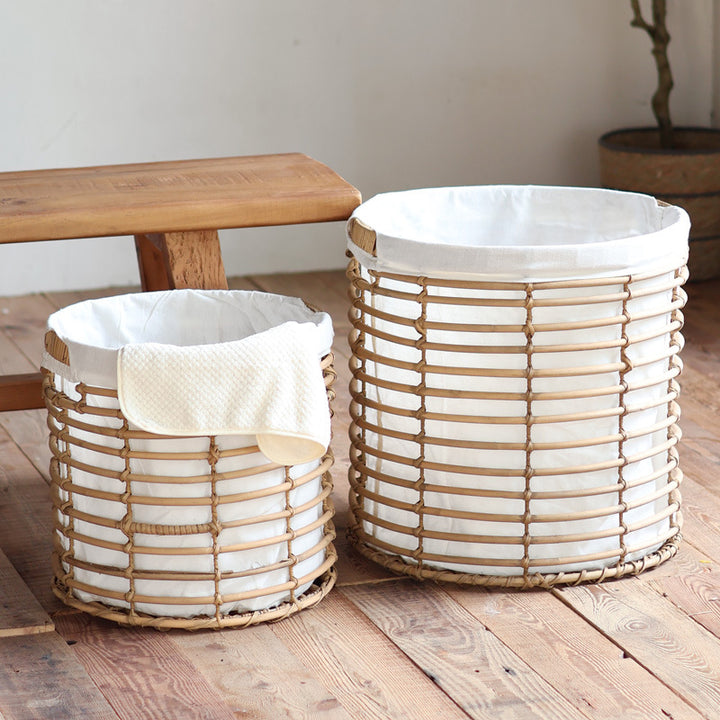Decorative storage basket with fabric lining Stornfield