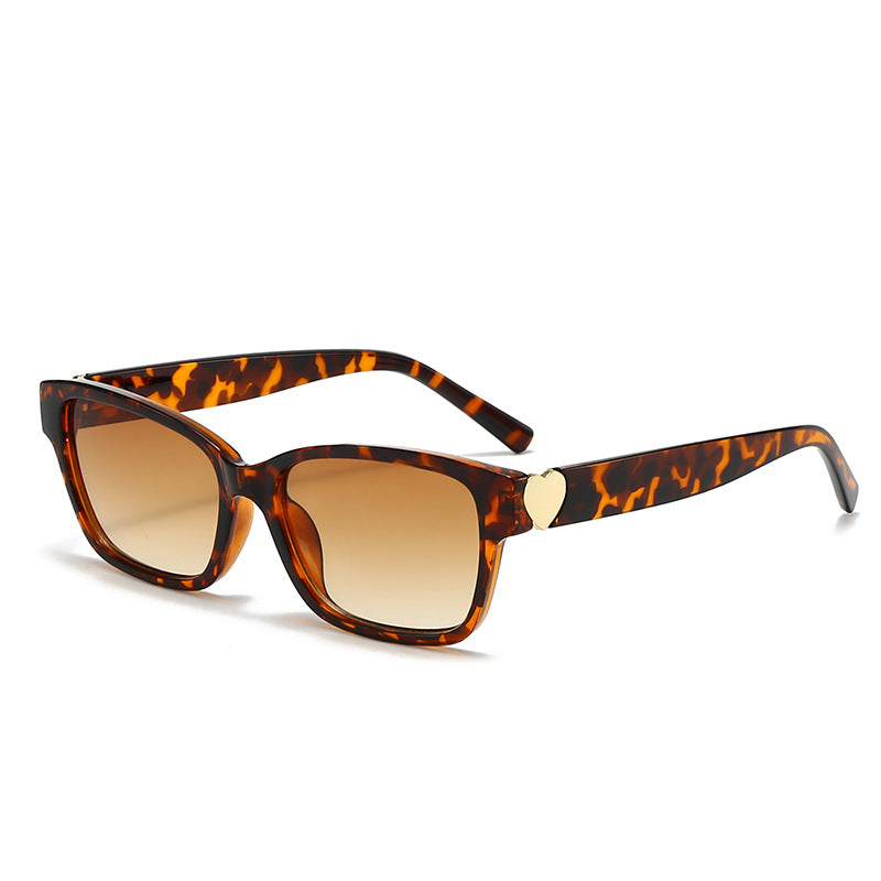 Women's fashionable square sunglasses with heart accents Stornfield