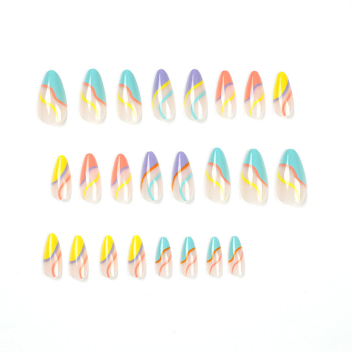 Artificial nail extensions with stylish gradient colors and modern designs Stornfield