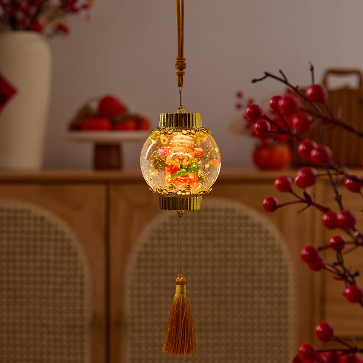 Nostalgic Christmas lantern with festive Santa Stornfield