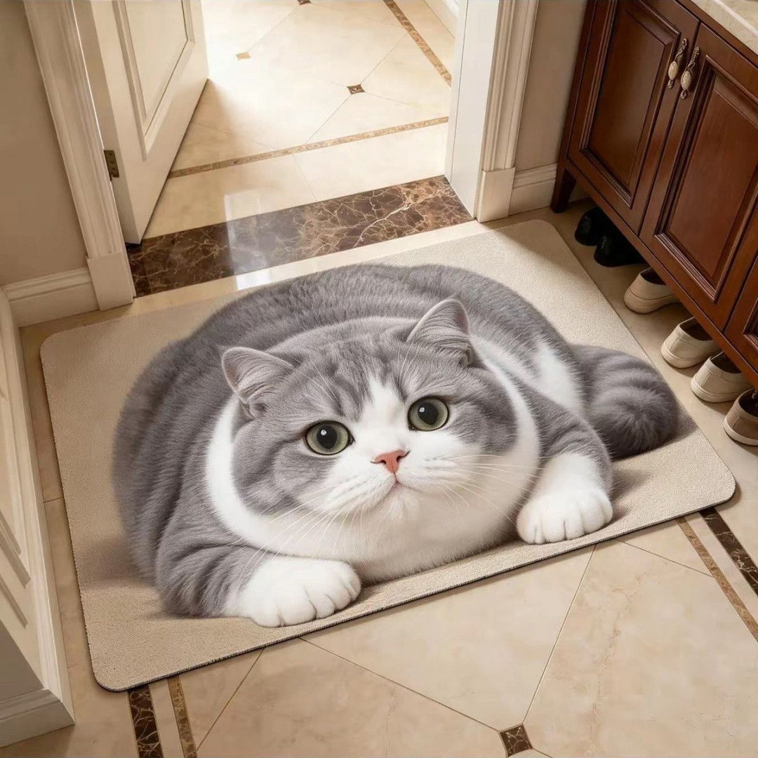 Cute Cat-Themed Plush Area Rug
