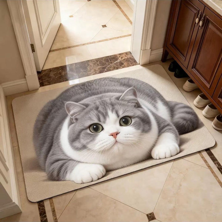 Cute Cat-Themed Plush Area Rug