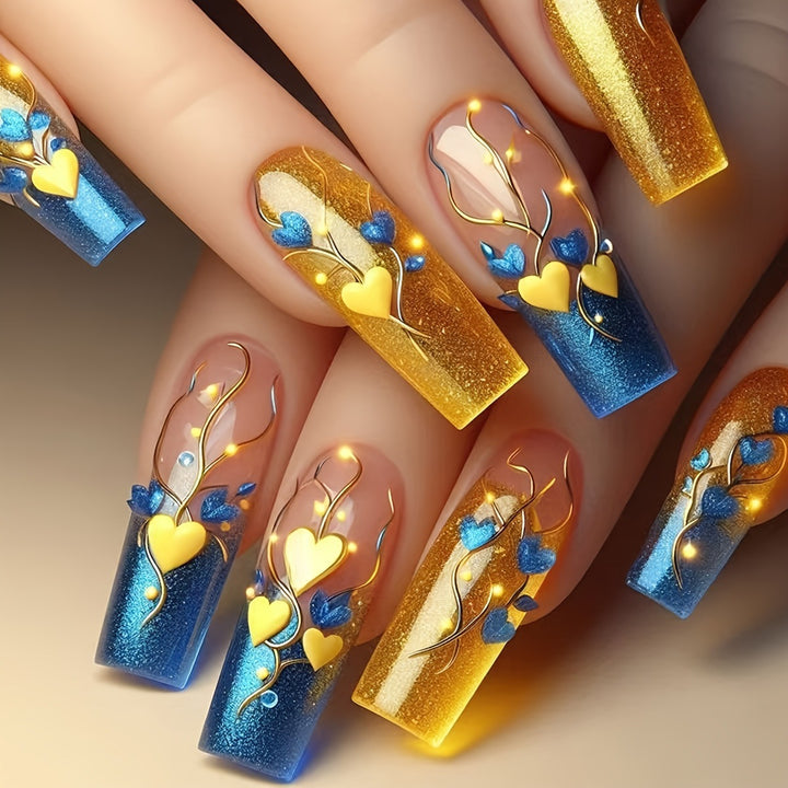 Creative nail art with heart and flower motifs Stornfield
