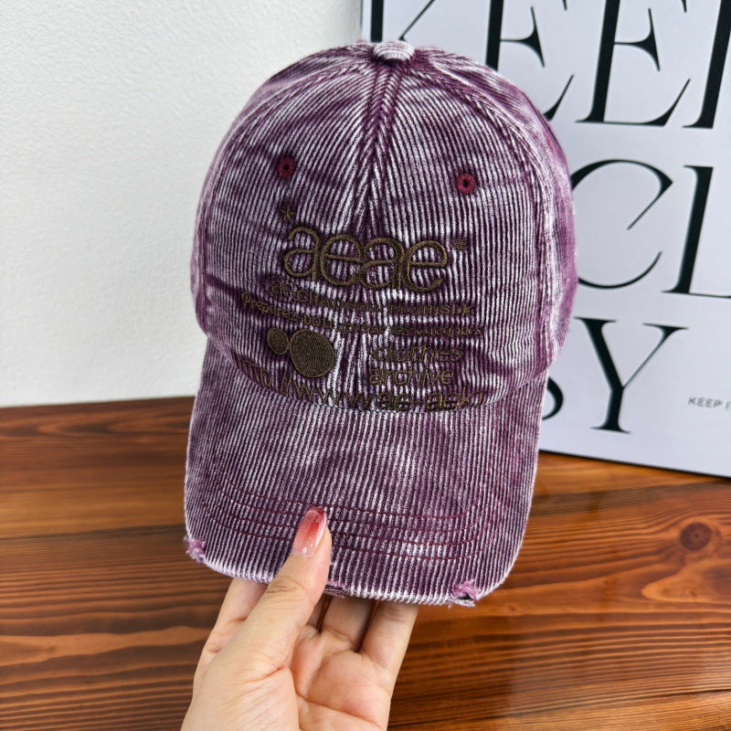 Women's Distressed Corduroy Baseball Cap Stornfield