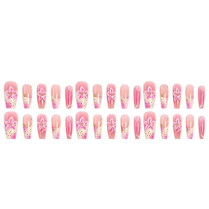 Nail art set with elegant floral motifs Stornfield
