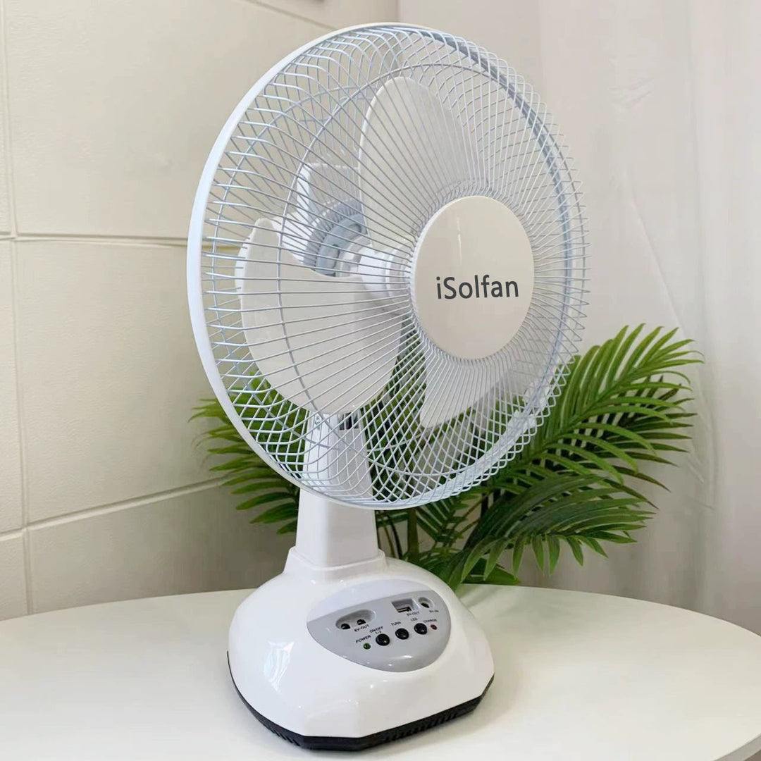 Women's portable solar fan with LED light and USB connection Stornfield