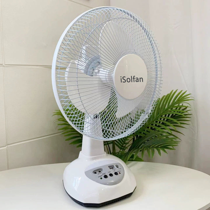Women's portable solar fan with LED light and USB connection Stornfield
