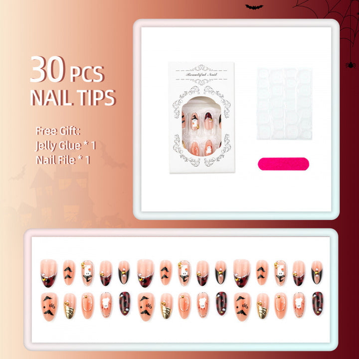 Halloween-Themed Gothic Press-On Nail Set