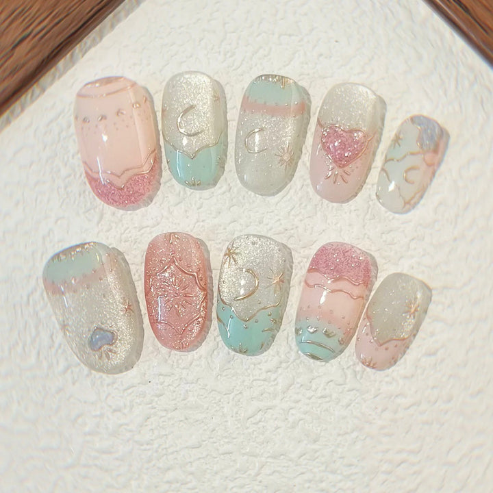 Elegant Decorative Press-On Nails Set