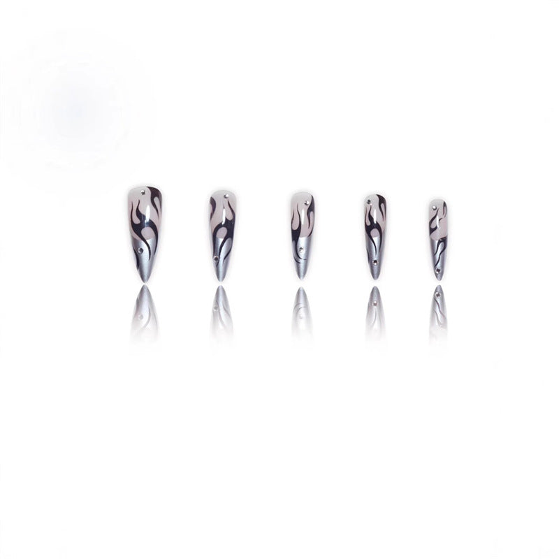 Artistic Flame Design Press-On Nail Extensions Stornfield